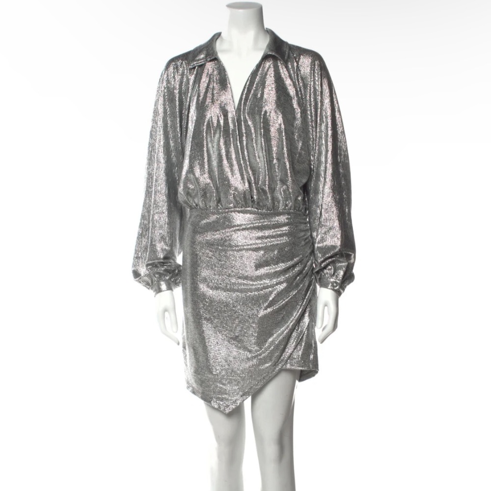 Ramy Brook silver v neck dress
